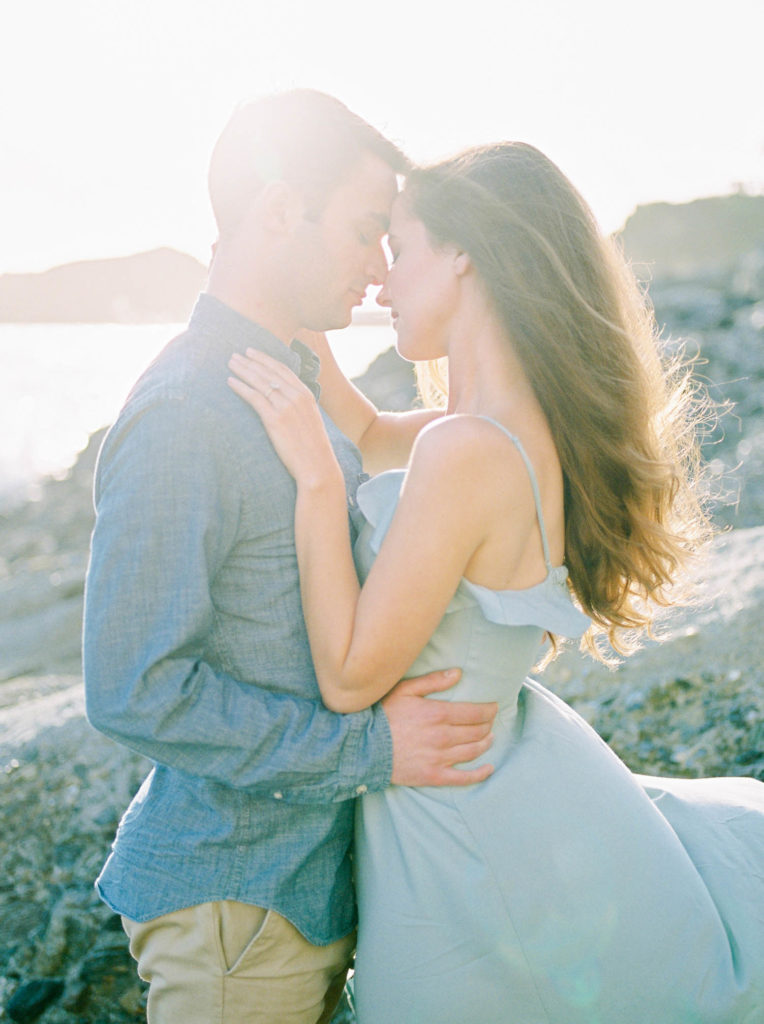 a romantic engagement session at sunset 
