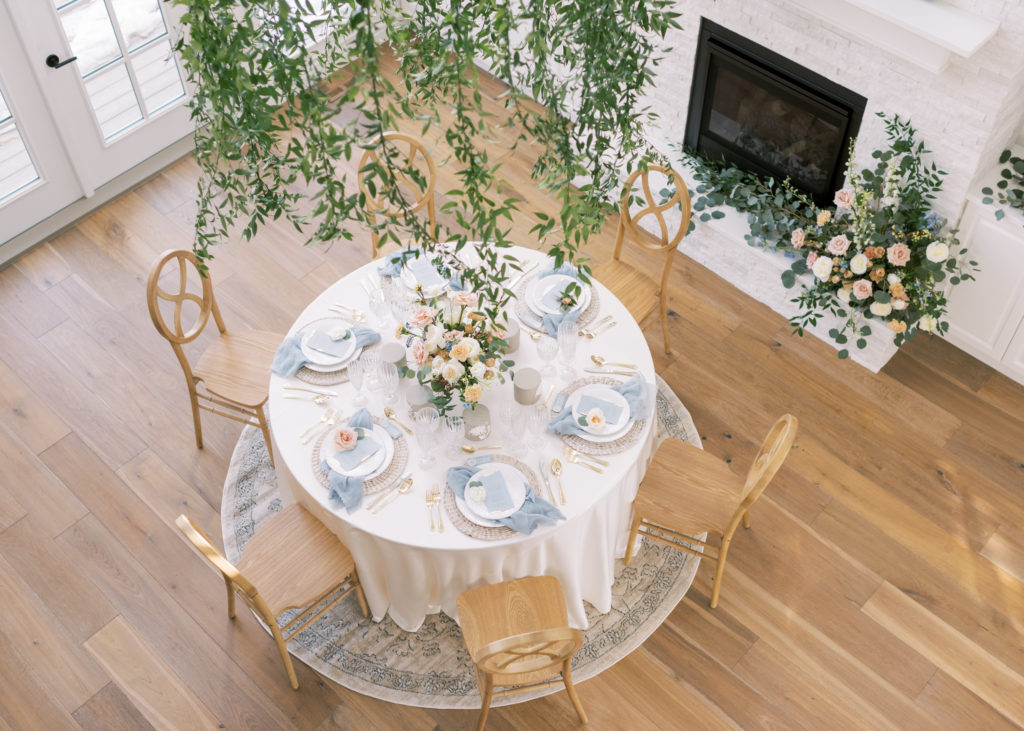 Kelowna estate wedding reception table decor 