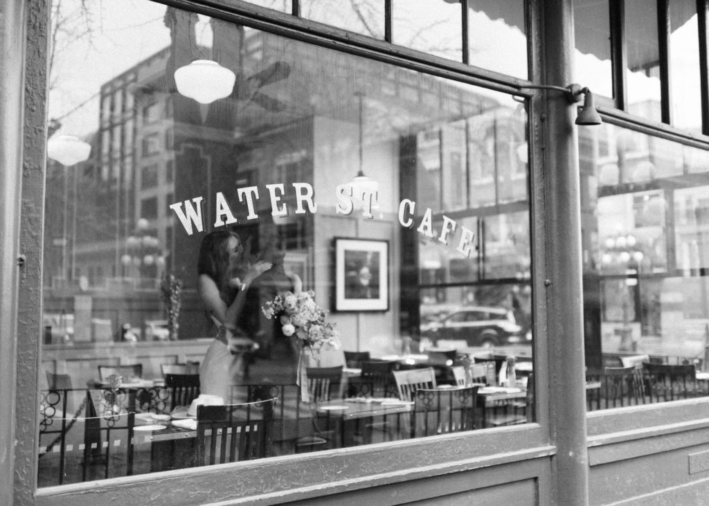 an elopement at Water St Cafe in Gastown Vancouver 