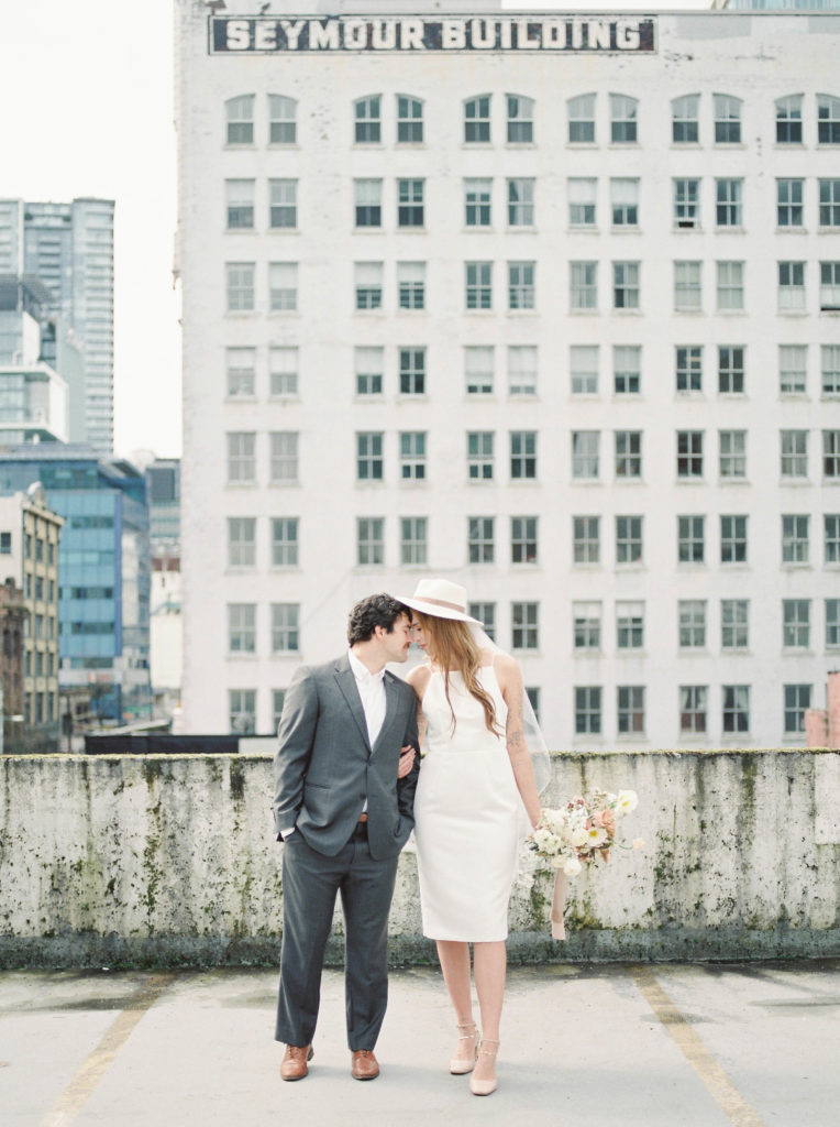 a stylish rooftop Vancouver elopement 